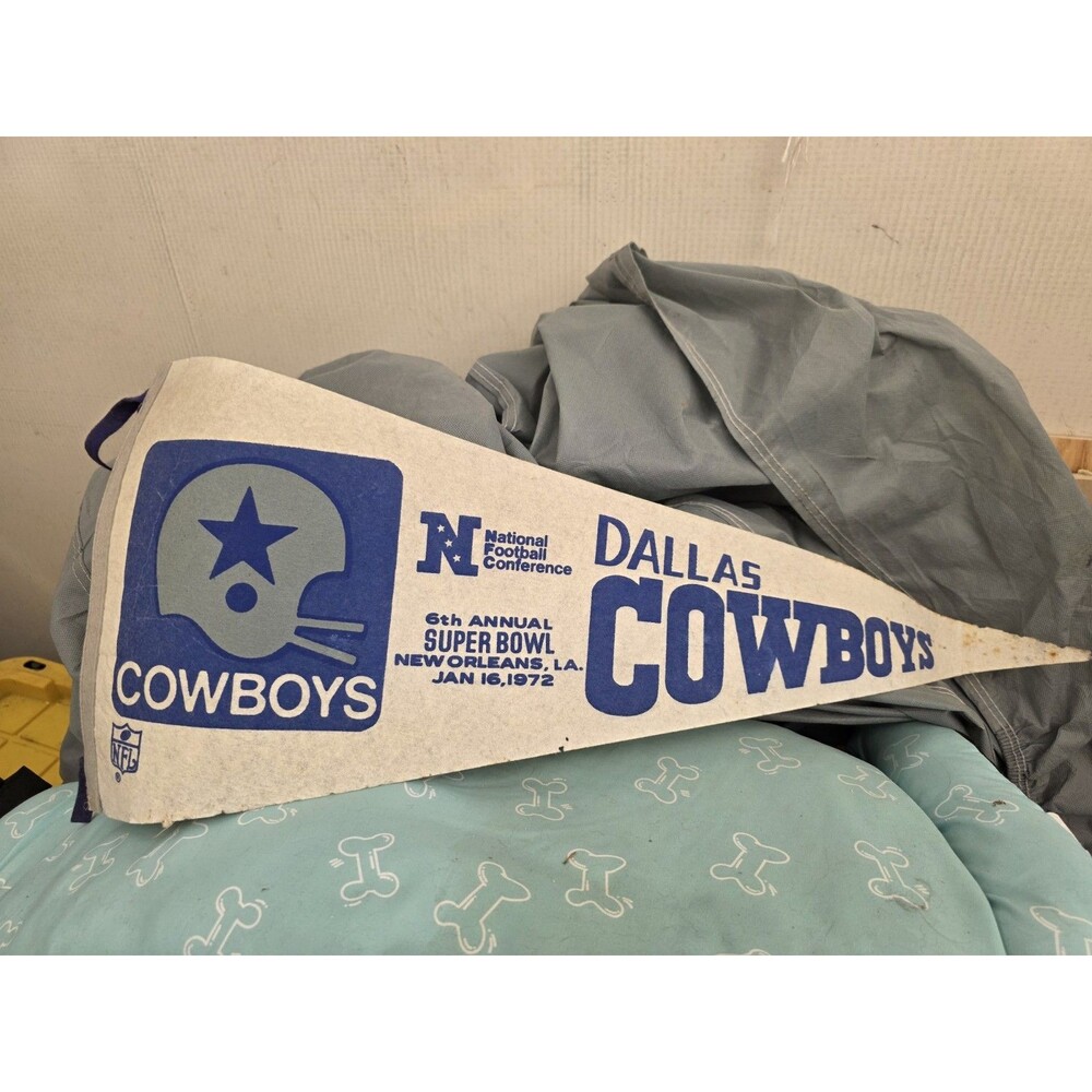 Dallas Cowboys 1972 World Champions Super Bowl VI (6) Vintage Pennant Very Rare